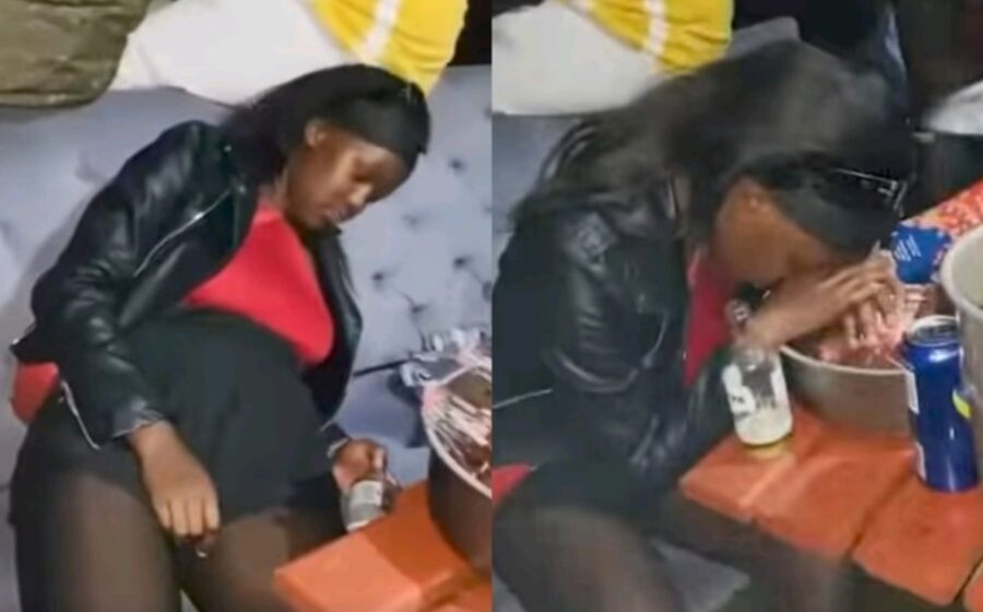 Not For Sensitive Viewers: Video Of Young Lady Misbehaving After Consuming Alcohol Trends Online
